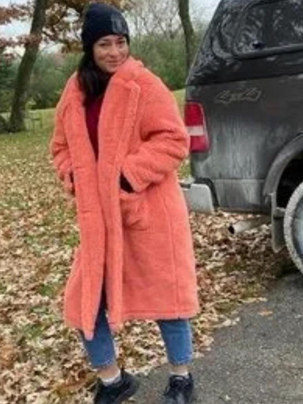 wild fable Coral Plush Teddy Coat - Open-Front Long Jacket
